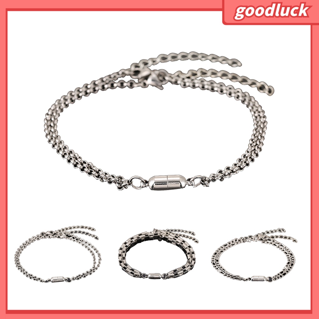 1 cặp vòng tay cặp bằng thép không gỉ chống gỉ có nam châm