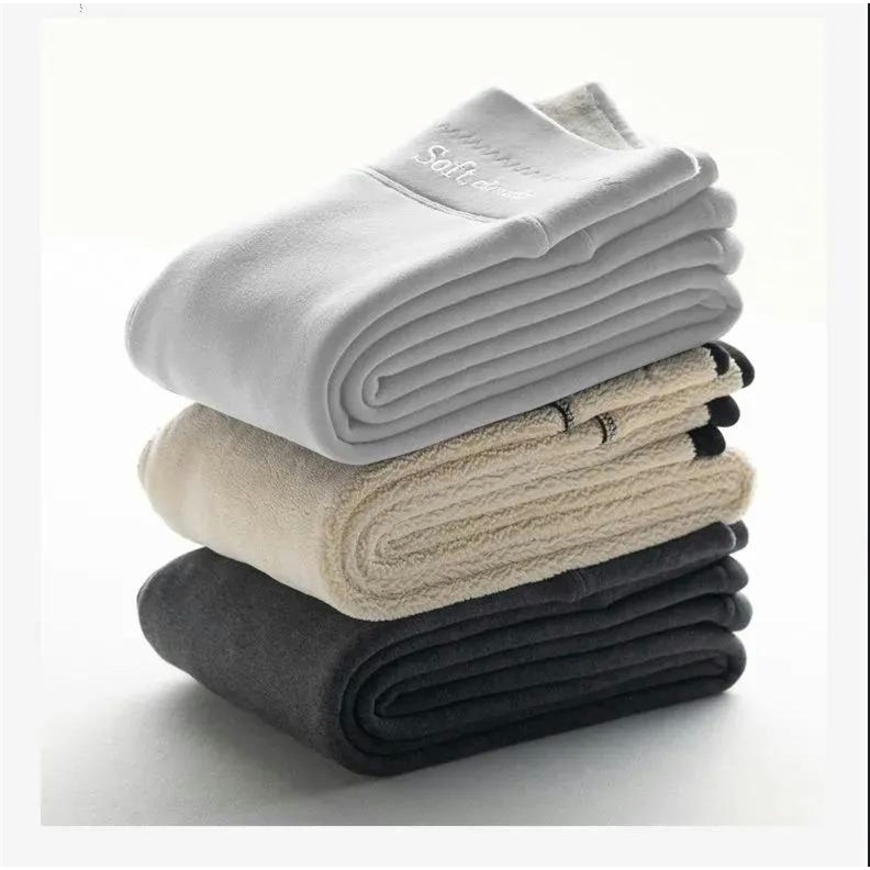 DUNEA Quần Nhung Dày Lưng Cao Thời Trang Cho Nữ