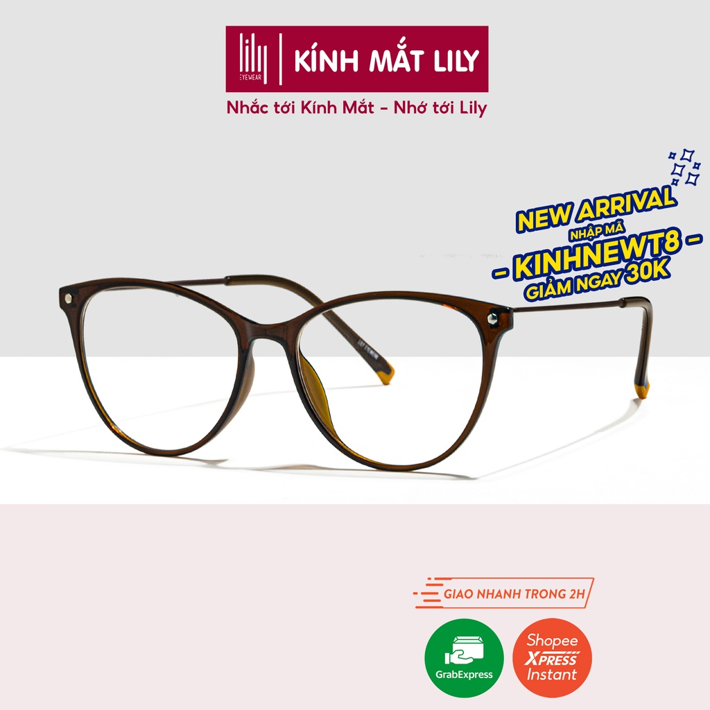 Gọng kính mắt mèo nữ LILYEYEWEAR chất liệu nhựa ULTEM chắc chắn thanh nhẹ dễ đeo kiểu dáng thời thượng 85051