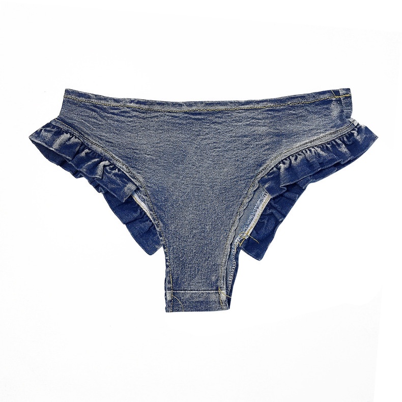 Set Áo Tank Top Hở Lưng + Quần Short Denim Lưng Thấp Phong Cách Retro Cho Nữ