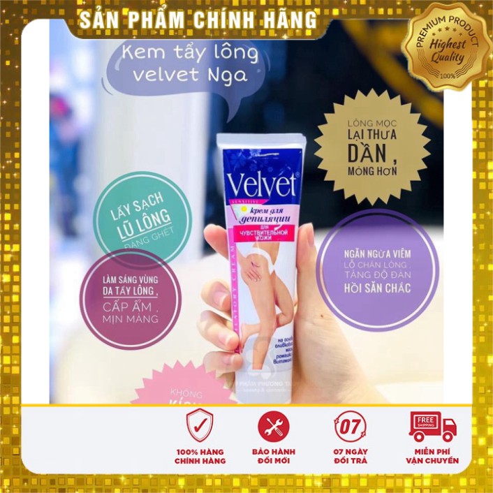 (HÀNG AUTH) KEM TẨY LÔNG VELVET CHO DA NHẠY CẢM DEPILATORY NGA 100ML (Hàng chính hãng)