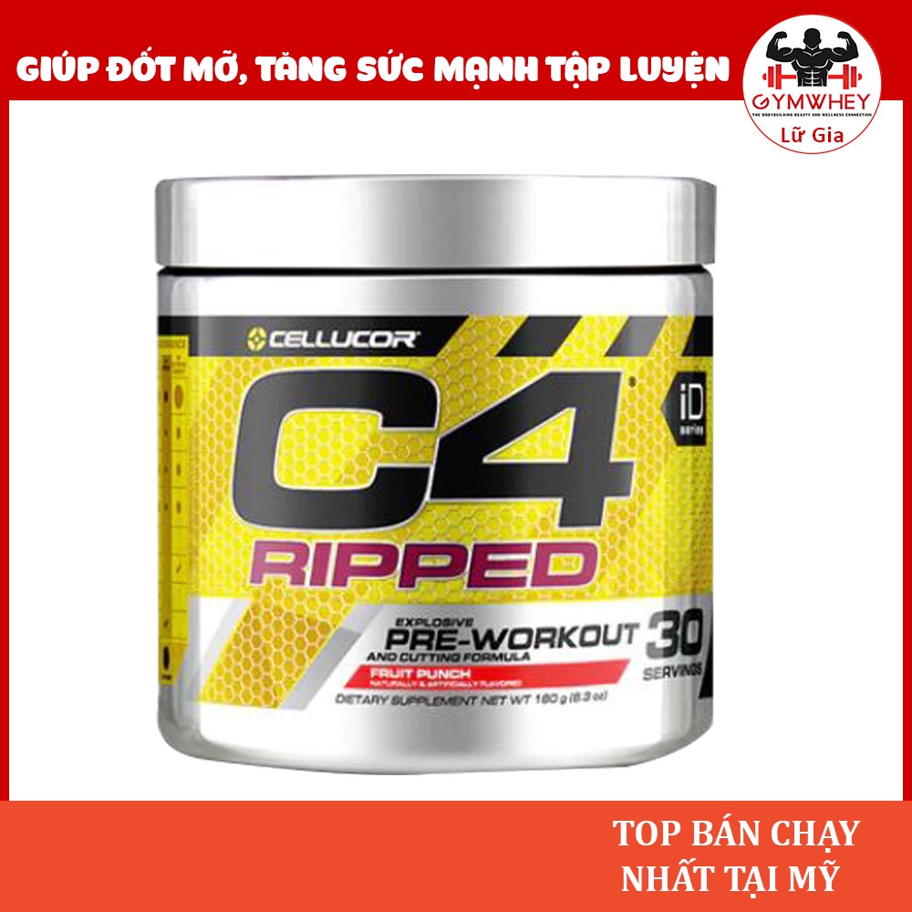 Cellucor C 4 Ripped Hỗ Trợ Đốt Mỡ Và Tăng Sức Mạnh Trong Tập Luyện (30 Lần Dùng)