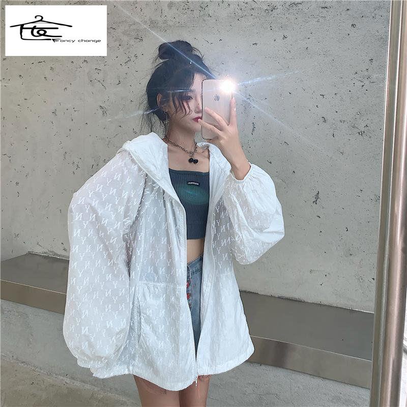 Áo Khoác Chống Nắng Mỏng Tay Dài Dáng Rộng Phản Quang Phong Cách Hàn Quốc Thời Trang Mùa Hè Cho Học Sinh