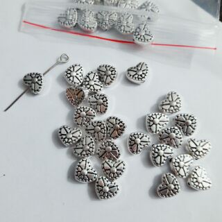 5 mặt xi bạc xỏ ngang hình tim