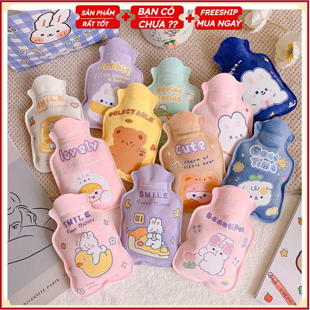 PVN38781 Túi chườm nóng lạnh bụng kinh đa năng có lớp vải nhung bên ngoài T2 .