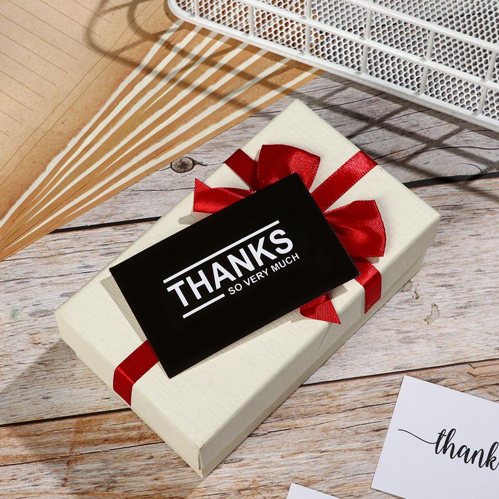 GOGOUP Set 50 Tấm Thiệp Trang Trí Chữ Thank You Màu Trắng Đen