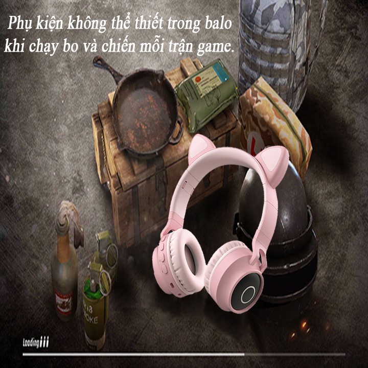 [HÀNG LOẠI 1]Tai nghe bluetooth tai nghe không dây tai nghe gaming Headphone tai mèo đẹp Anny Store2021