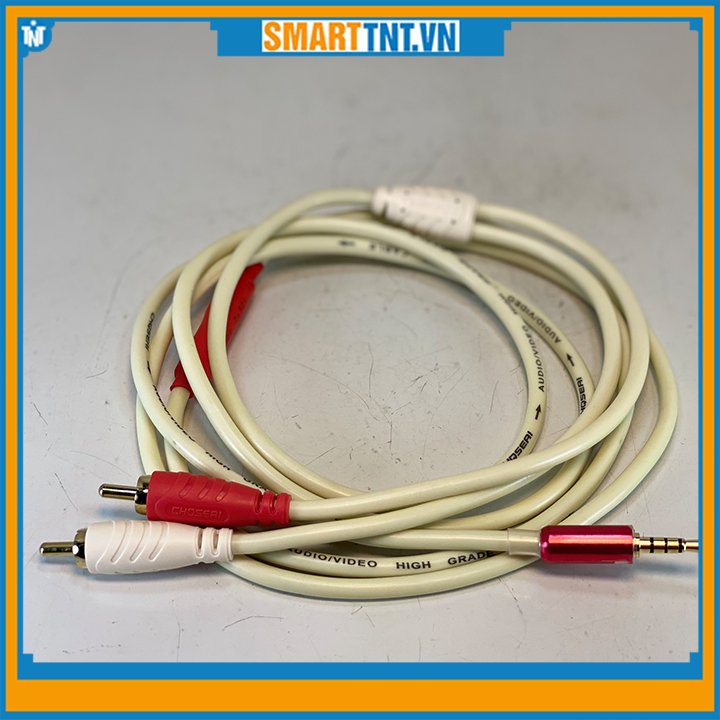 Dây âm thanh 1 đầu 3.5 ra 2 đầu AV CHOSEAL dài 1,8m mới, hàng đẹp Smarttnt.vn