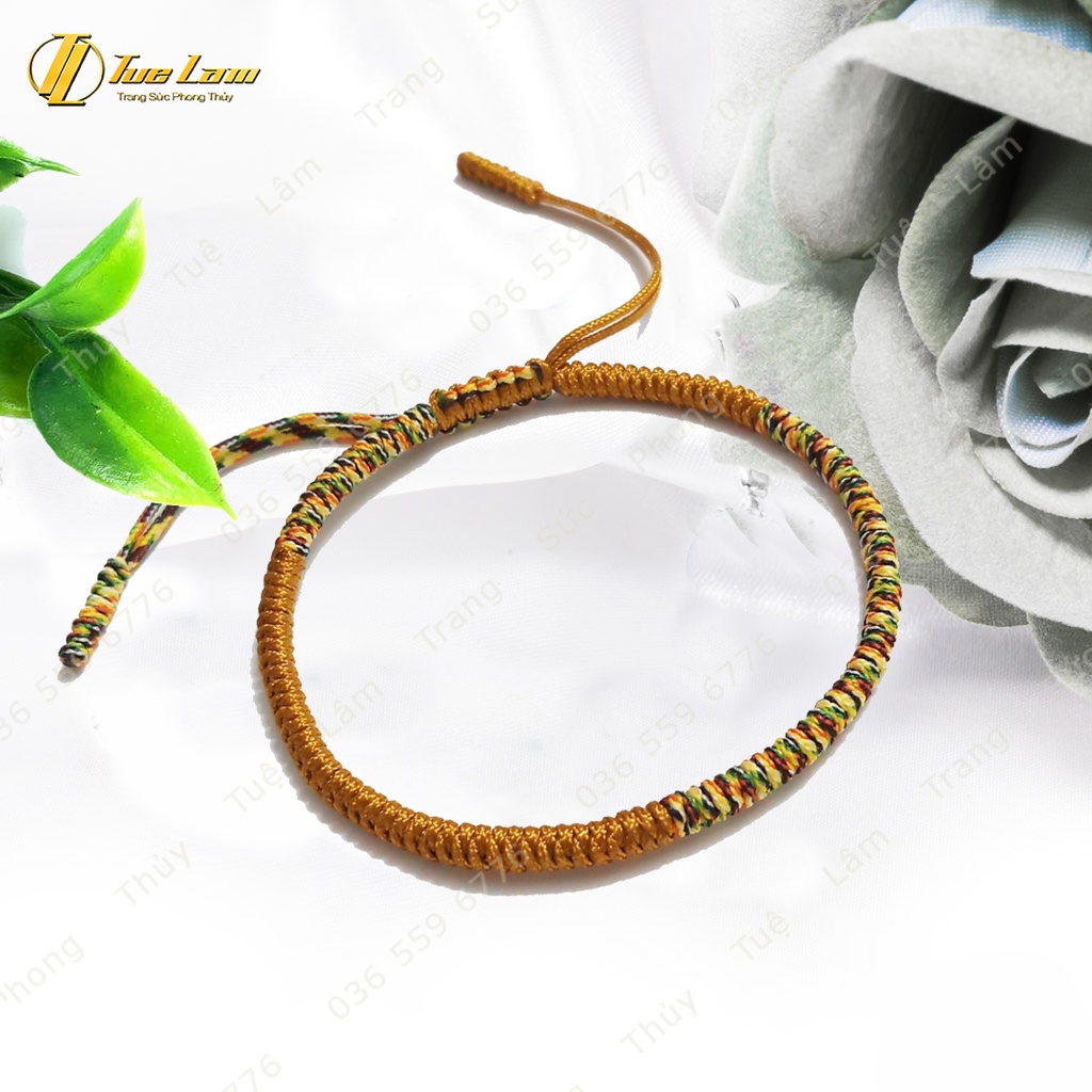 Vòng Tay Tây Tạng Chỉ Ngũ Sắc Tết Đối Xứng Chỉ Vàng - Tuệ Lâm