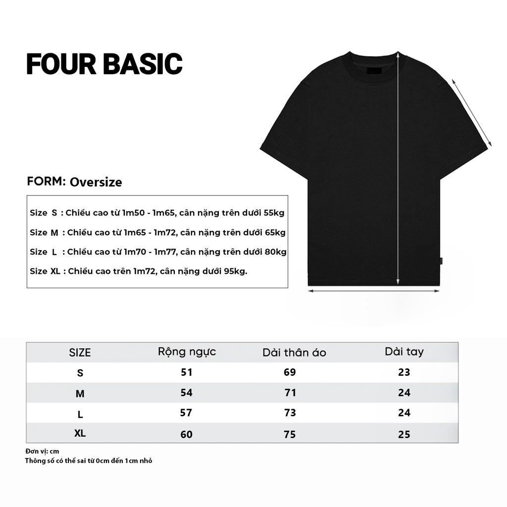 Áo thun Raglan Black Grey x Four Basic Grey Cream T302