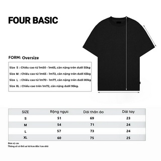 Áo thun Raglan Black Grey x Four Basic Grey Cream T302