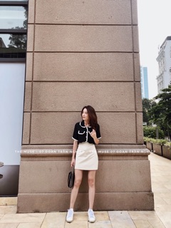Sơ mi viền dạ tweed
