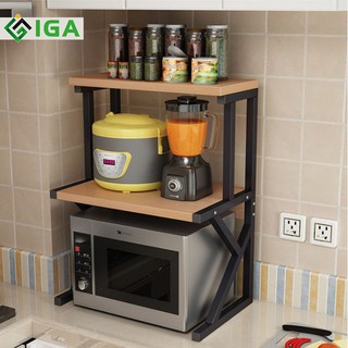 Kệ lò vi sóng 3 tầng sắt sơn tĩnh điện hiện đại decor phòng bếp chính hãng IGA- GM02