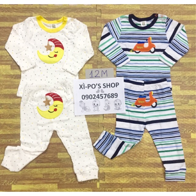 Bộ dài tay cho bé trai Carter Thái Lan set 2 bộ