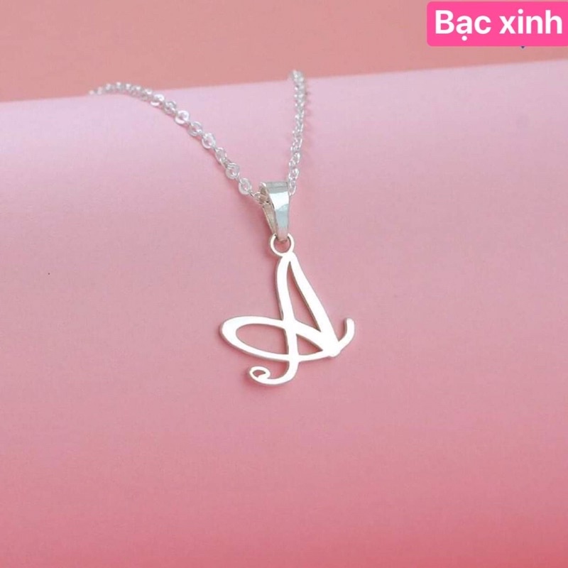 Dây chuyền mặt chữ cái . dây chuyền bạc theo tên.