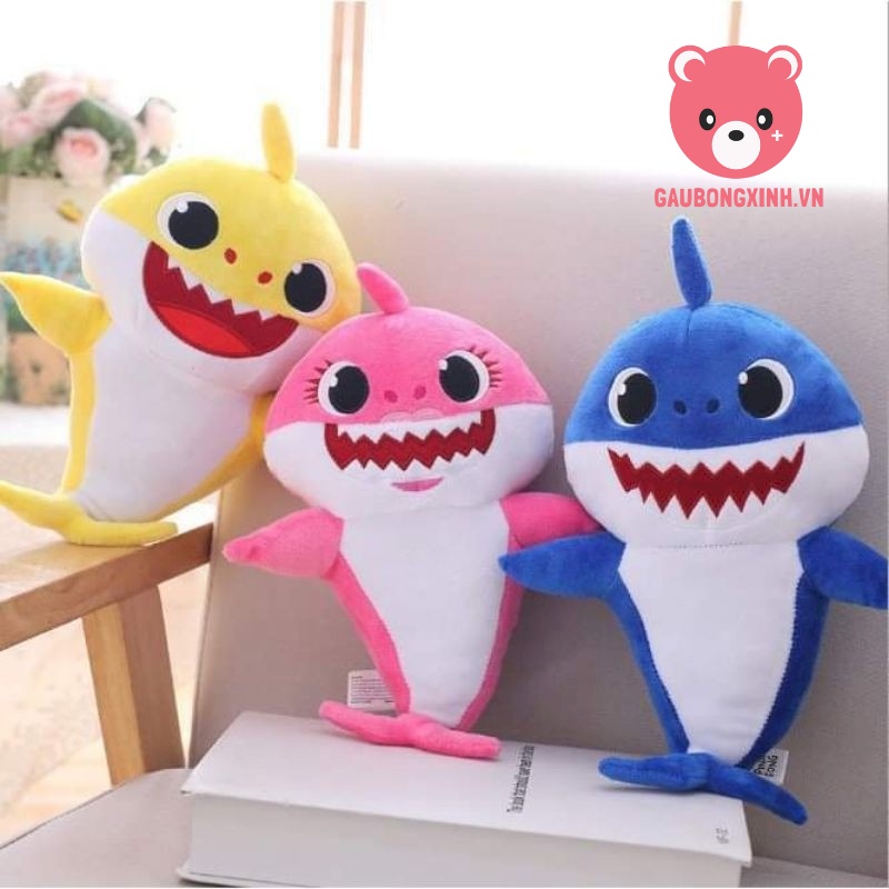 Gấu bông cá mập Baby Shark đủ màu size 45cm, Thú nhồi bông trong bài hát BabyShark, Đồ chơi cho bé