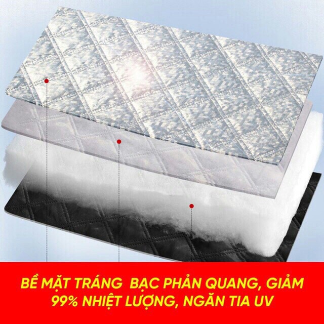 Bạt phủ kính lái xe ô tô - bạt kính lái 4 lớp tráng nhôm cách nhiệt chống nóng cực tốt