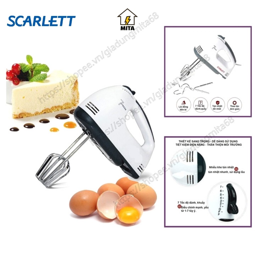 Máy Đánh Trứng Cầm Tay 7 Tốc Độ SCARLETT - MITA