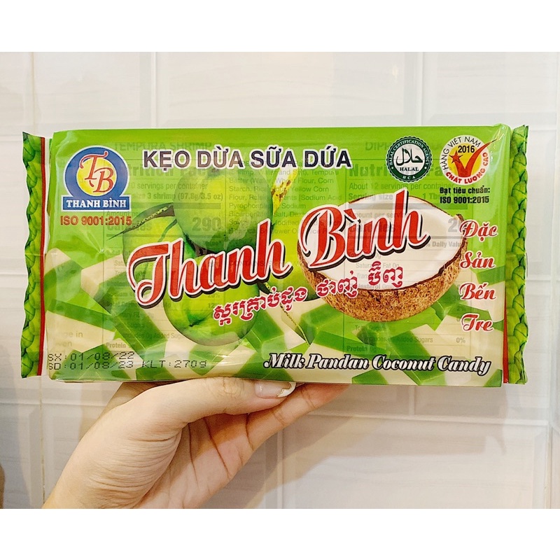 (DATE MỚI NHẤT: 8/10/2023) KẸO DỪA 270G THANH BÌNH (CÓ SỈ)