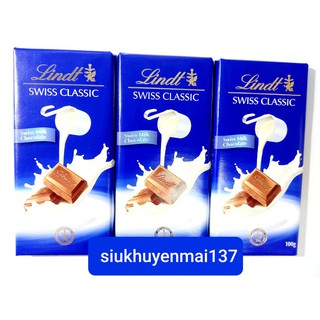 socola lindt swiss classic socola sữa, 31% cacao 100 gr.