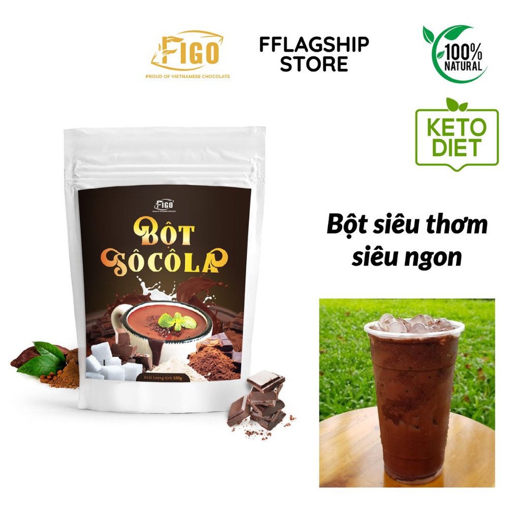 [Chính hãng] Bột Cacao đen đắng 80% Cacao Figo pha uống mỗi buổi sáng tốt cho sức khỏe