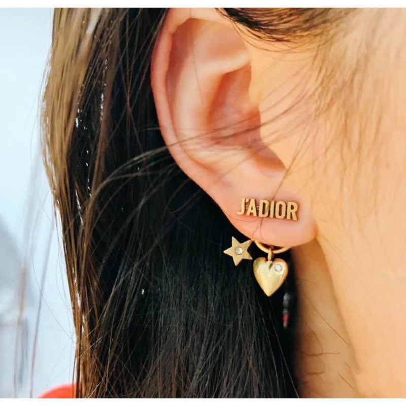 Dior New Brass JADIOR Letters Classical Hearts Love Earrings