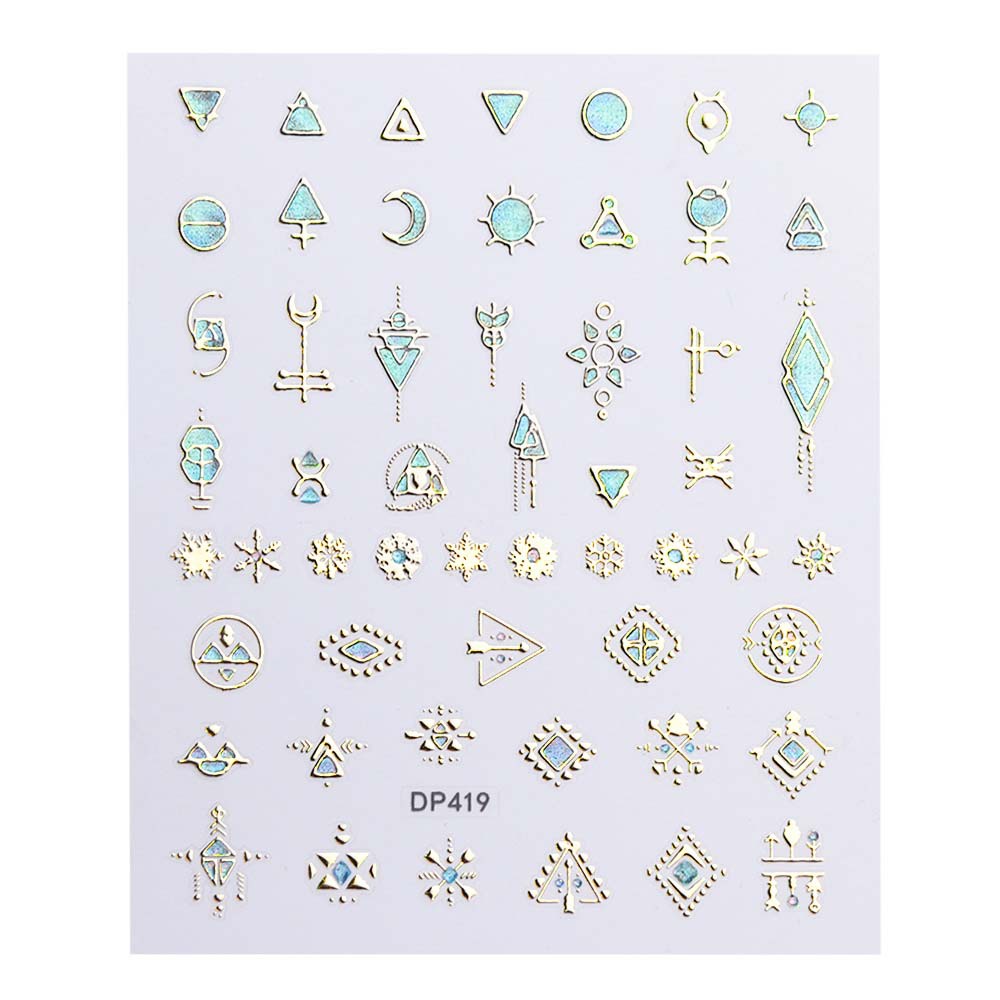 Sticker Kim Loại Dán Trang Trí Móng Tay Phong Cách Nhật Hàn