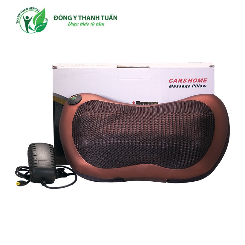 [Hình thật] Combo 2 Gối Massage Hồng Ngoại 8 Bi Pillow 8028 Thế Hệ Mới Giúp Lưu Thông Khí Huyết (Tặng Kèm Sạc)