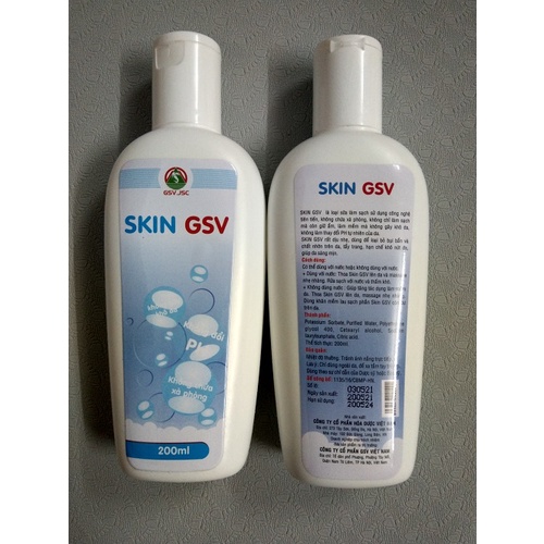 Sữa rửa mặt skin gsv dịu nhẹ cho da dầu mụn nhạy cảm chai 200ml