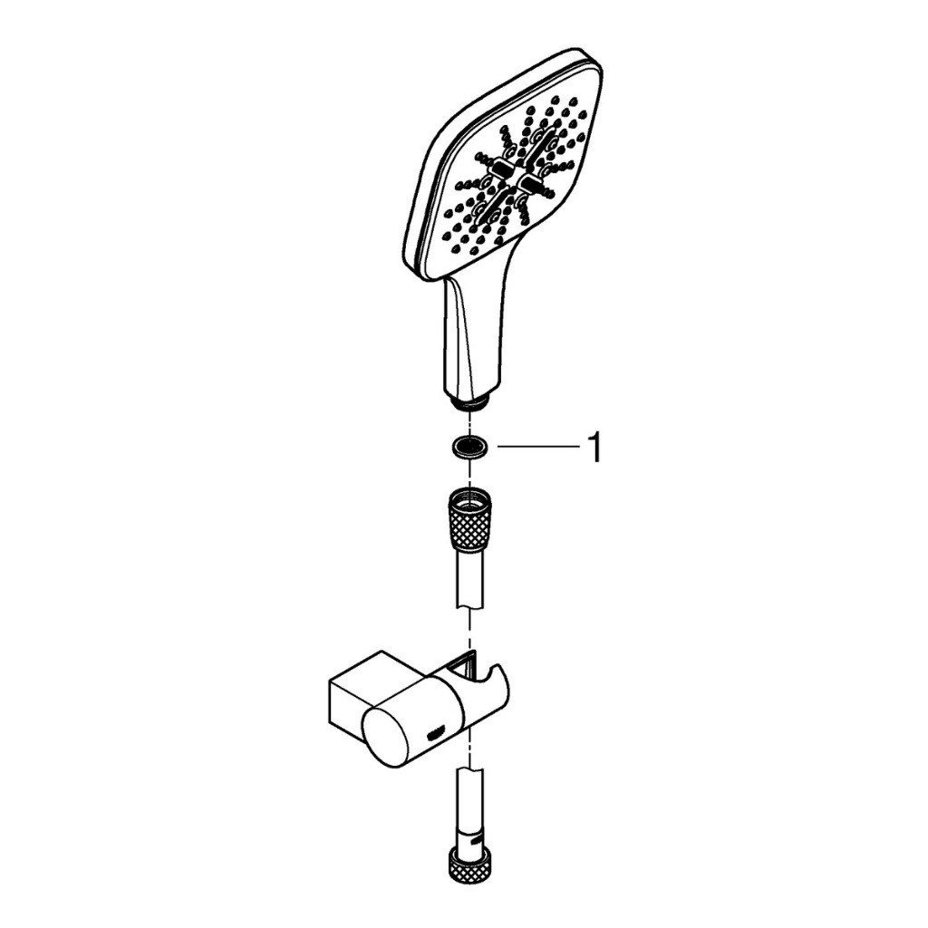 Bộ Tay Sen 3 Chế Độ Kèm Gác Sen Gắn Tường GROHE RAINSHOWER SMARTACTIVE 130 Cube - 26588000