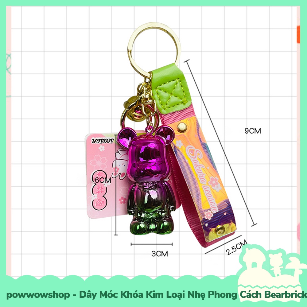 [Sẵn VN - Hỏa Tốc] Dây Móc Khóa Kim Loại Nhẹ Phong Cách Bearbrick Mix Match Colorful Days
