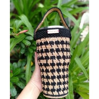 Túi đựng ly giữ nhiệt màu đen + vàng đồng