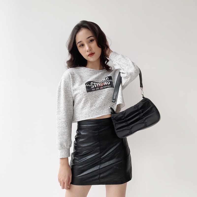 Áo nỉ croptop xám phẩy 3 hình | BigBuy360 - bigbuy360.vn