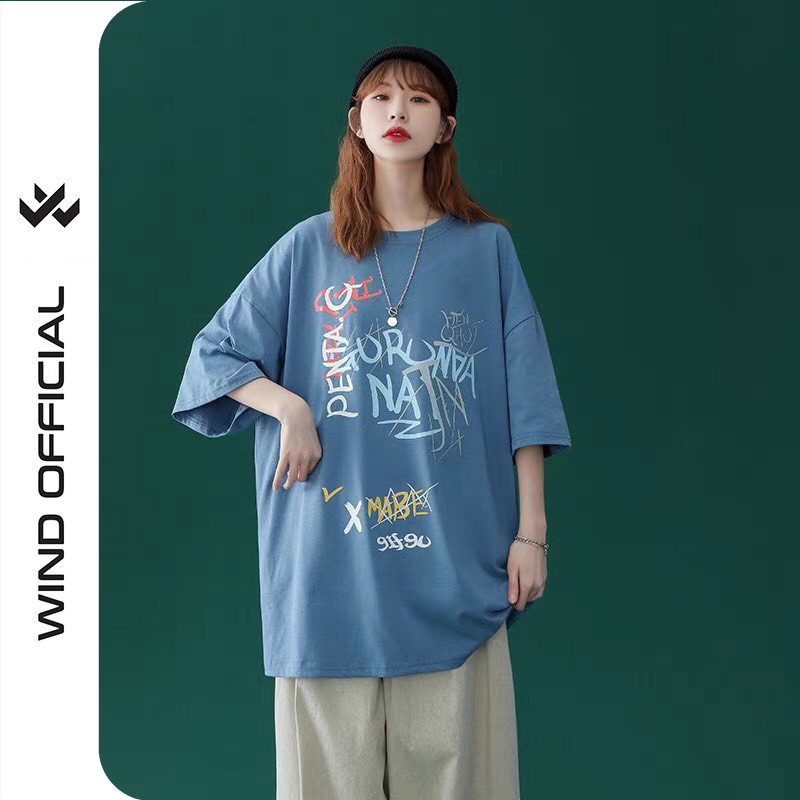 Áo thun tay lỡ unisex form rộng MABE nam nữ phong cách ulzzang wind