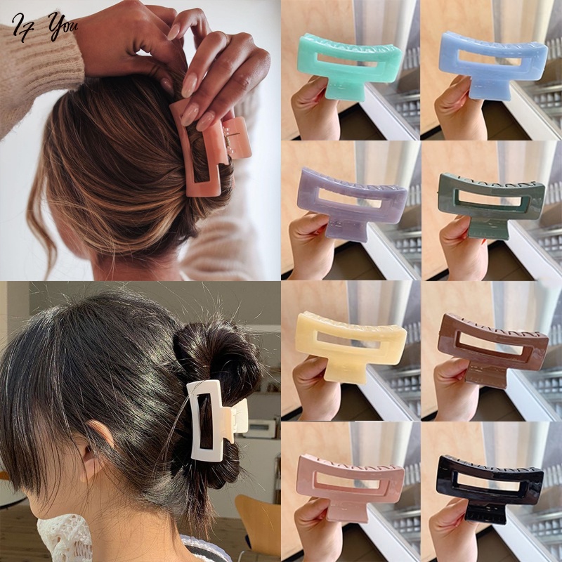 Kẹp tóc càng cua AY acrylic đơn giản nhiều màu sắc tùy chọn thời trang Hàn Quốc dành cho nữ