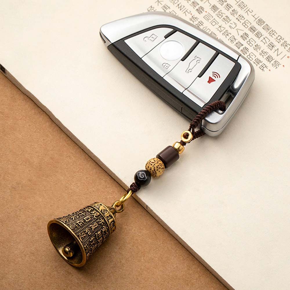 Phụ kiện treo xe hơi hình chiếc chuông bằng đồng thau mang lại may mắn tài lộc an toàn