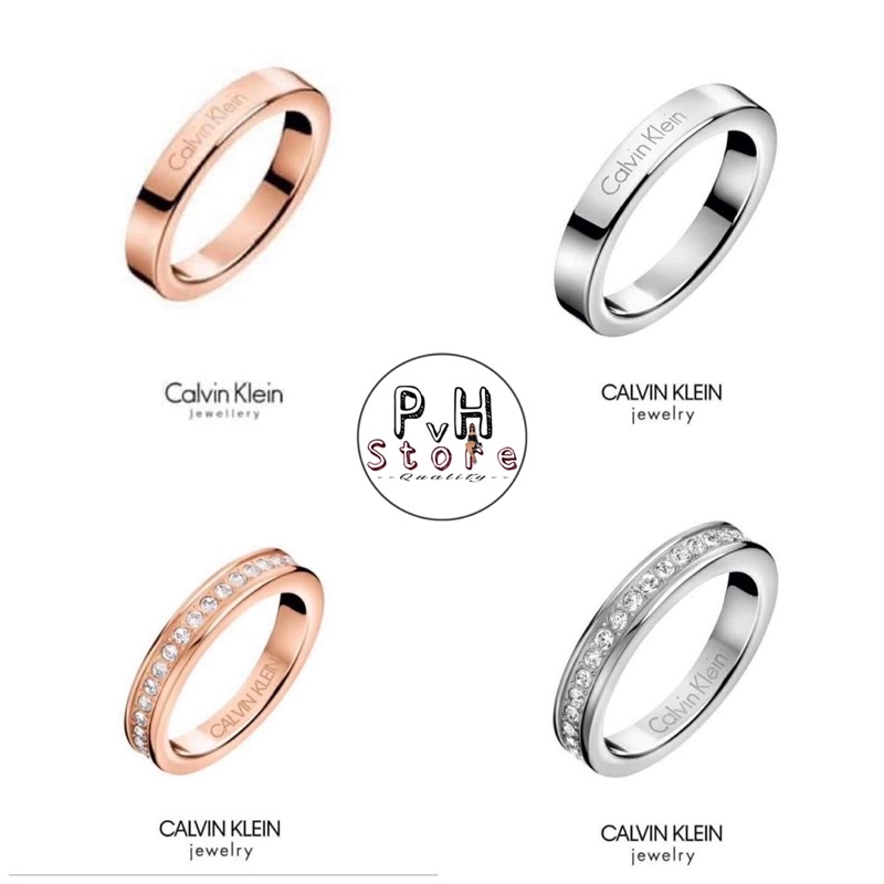 Nhẫn CALVIN KLEIN Chính Hãng Chất Liệu Hợp Kim Titan Không Gỉ Sét Đính Đá- Trơn FULL BOX