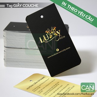 500c In theo yêu cầu Tag giấy Bo 4 góc hoặc bo 2 góc Tag giấy treo quần áo Thẻ treo Tag áo Tem quần áo Tag phụ kiện