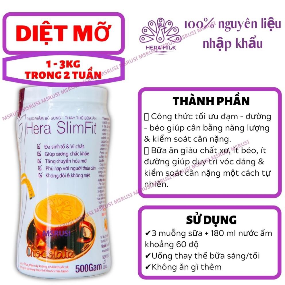 Sữa giảm cân Hera SlimFit HERA MILK Giảm 3 - 5kg sau 1 liệu trình Giảm cân tại nhà không mệt [Combo 2 hộp 500g] | BigBuy360 - bigbuy360.vn