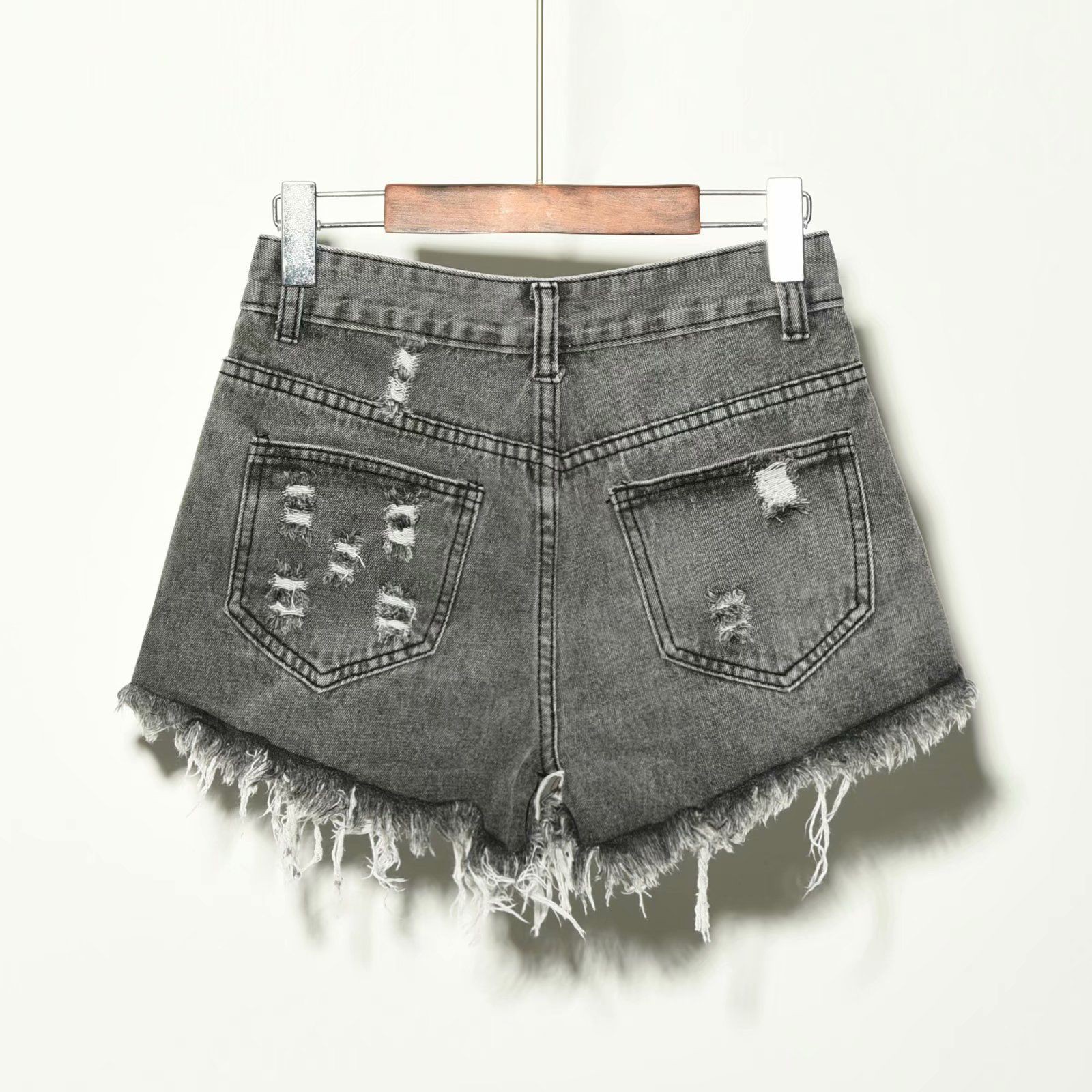 Quần Short Jeans Lưng Cao Mài Rách Thời Trang Cho Nữ | BigBuy360 - bigbuy360.vn