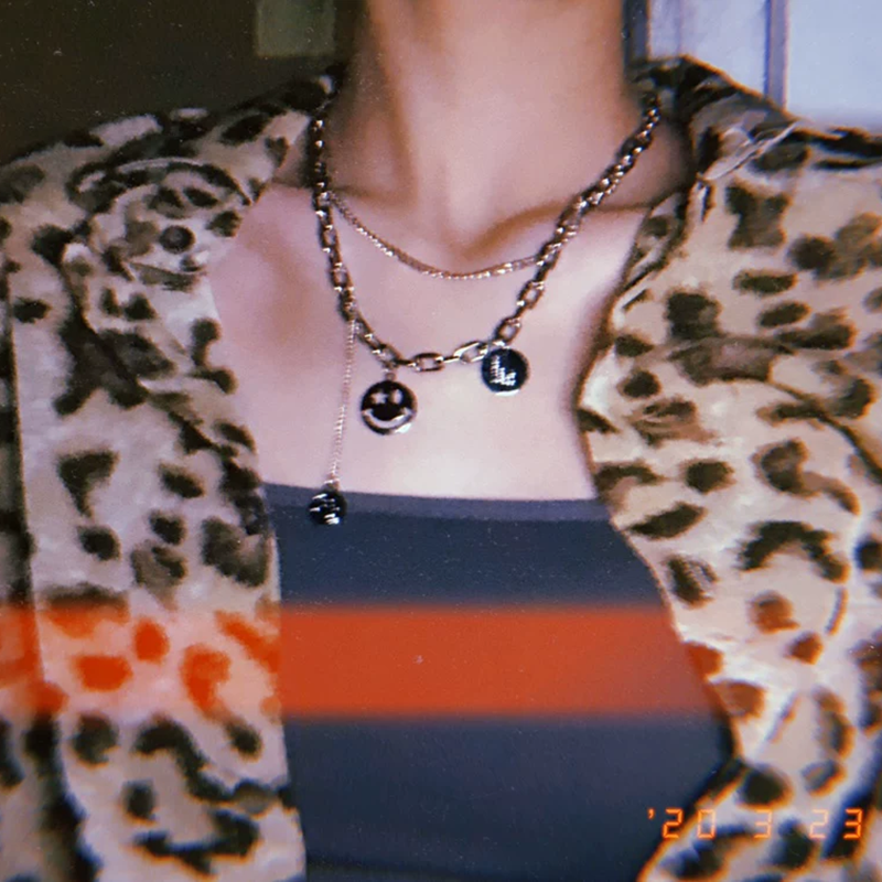 vòng cổ Mặt Hình Mặt Cười Phong Cách Hàn Quốc