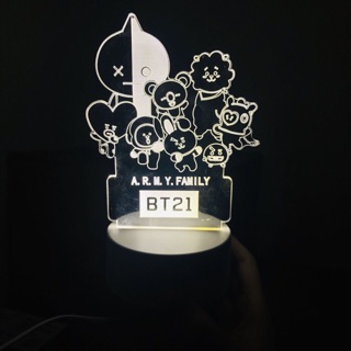 Đèn ngủ đèn lighstick bts bt21 cao 17cm