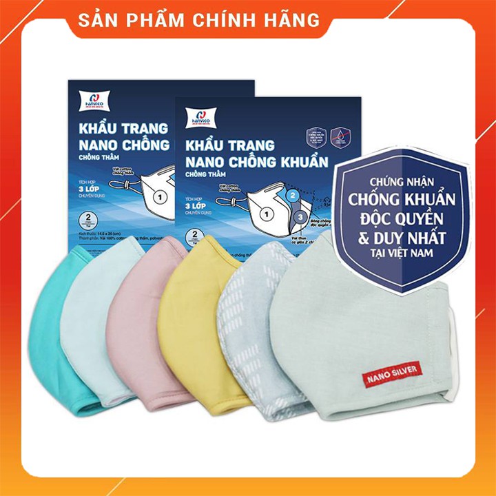 2 Chiếc Khẩu Trang Kháng Khuẩn Nano Bạc Độc Quyền Hanvico (Sản Phẩm Bán Phi Lợi Nhuận)