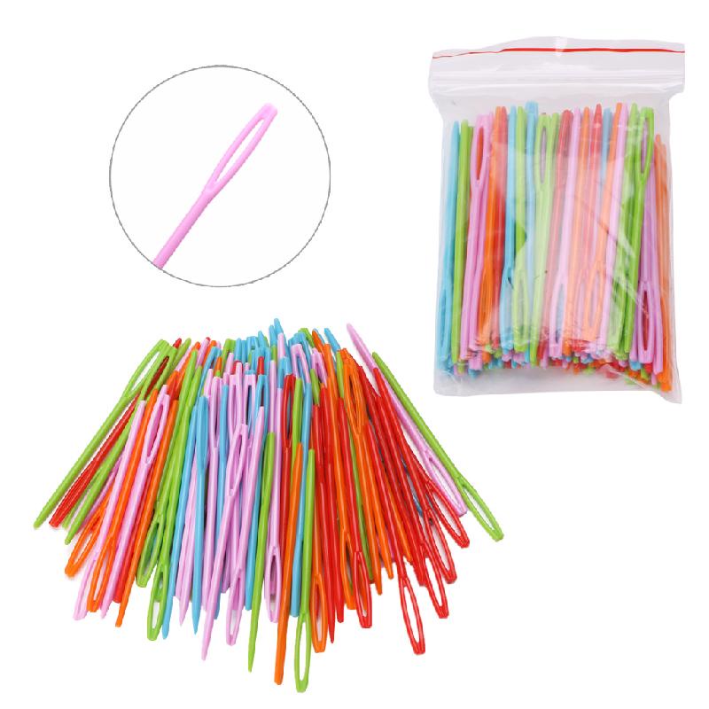 Set 100 Kim Nhựa 7cm Nhiều Màu Sắc Dùng May Vá DIY