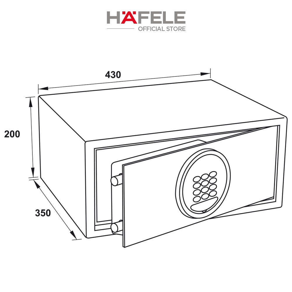 Két sắt mini cửa trước bàn phím cơ Sb-600 Hafele 836.29.500