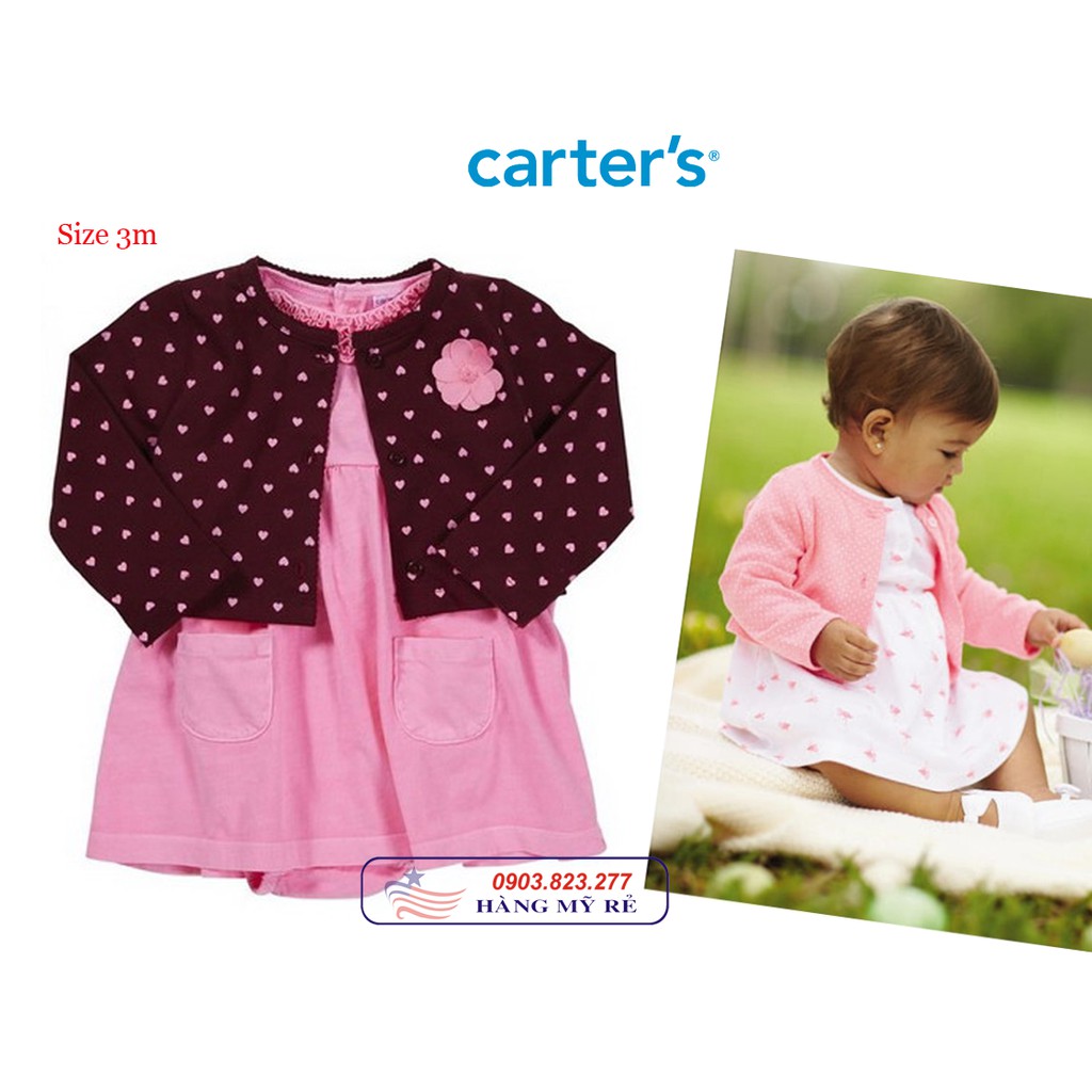 Set body kèm khoát Carter's (Hàng Mỹ xách tay)