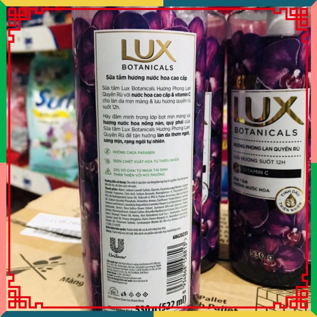 Sữa tắm Lux Botanicals hương phong lan săn chắc 530g Tặng chai 350g