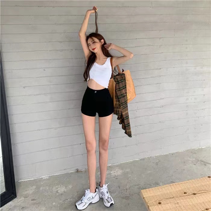 Quần Short Denim Nữ Lưng Cao Thời Trang Hàn