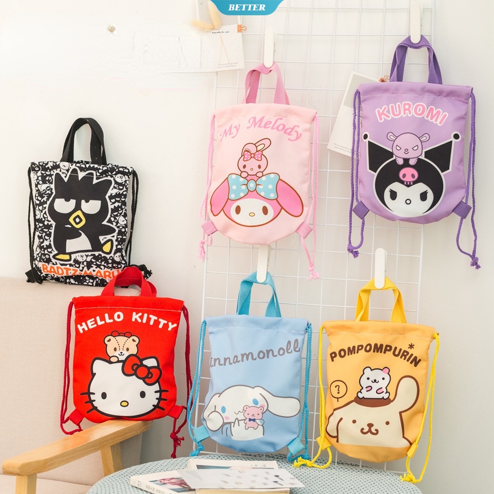 Túi Dây Rút Hình Sanrio Hello Kitty Melody Pudding Dog Pocke Ttote Đồ Chơi Tiệc Tùng Trẻ Em [BTR]