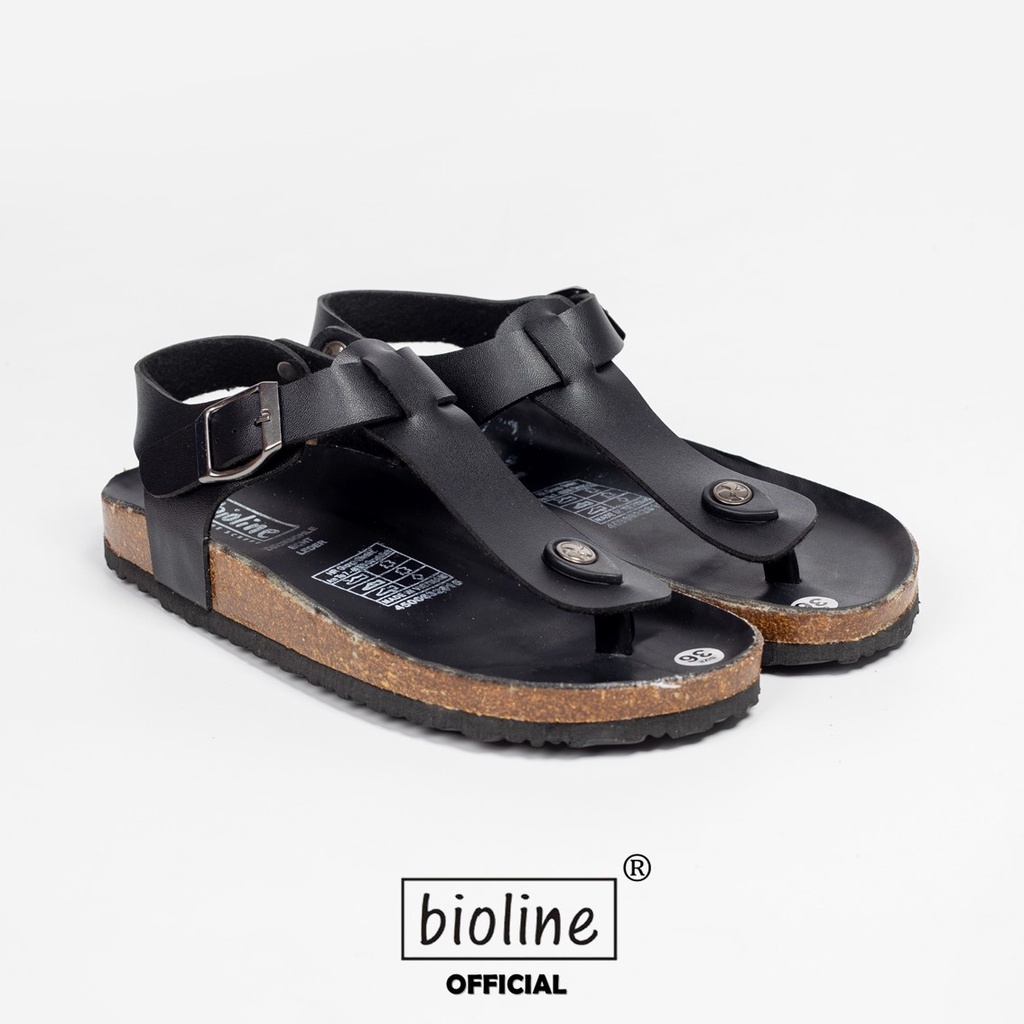 PUK10 - Sandal Đế Trấu BIOLINE Official Quai Da Pu Tách Ngón Lót Pu Kem Chống Nước